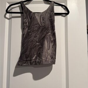 Abercrombie & Fitch Gray Marble-Print Tank Top